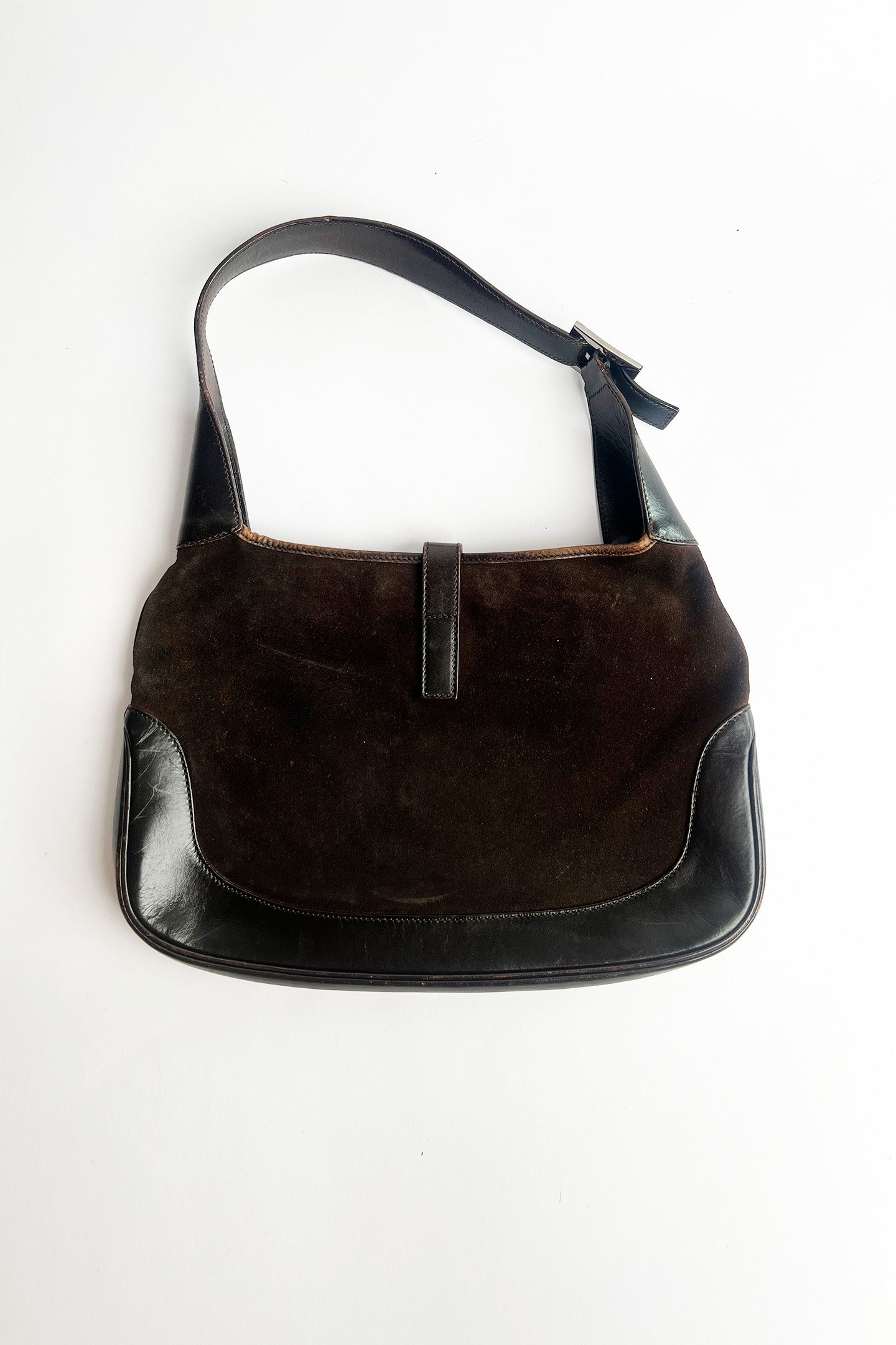 Vintage brown suede Gucci jackie shoulder bag