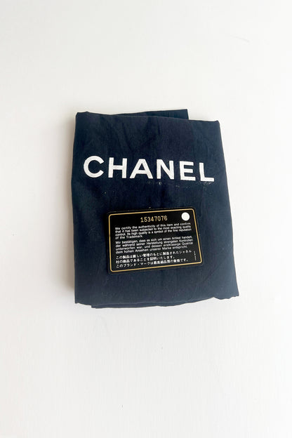 Vintage Chanel black leather wild stitch shoulder bag with metal chain