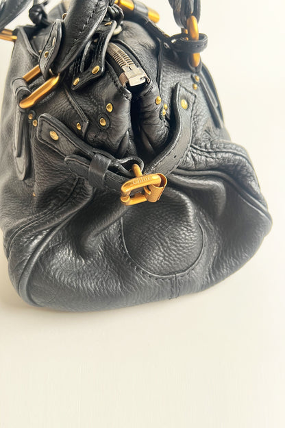 Vintage black leather Chloe Paddington bag