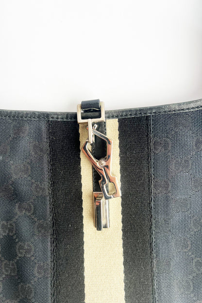 Vintage black canvas Gucci jackie shoulder bag