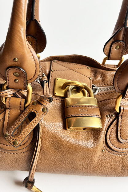 Vintage brown leather Chloe Paddington bag