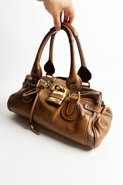 Vintage brown leather Chloe Paddington bag