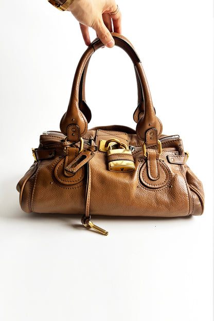 Vintage brown leather Chloe Paddington bag