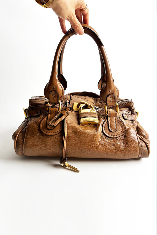 Vintage brown leather Chloe Paddington bag