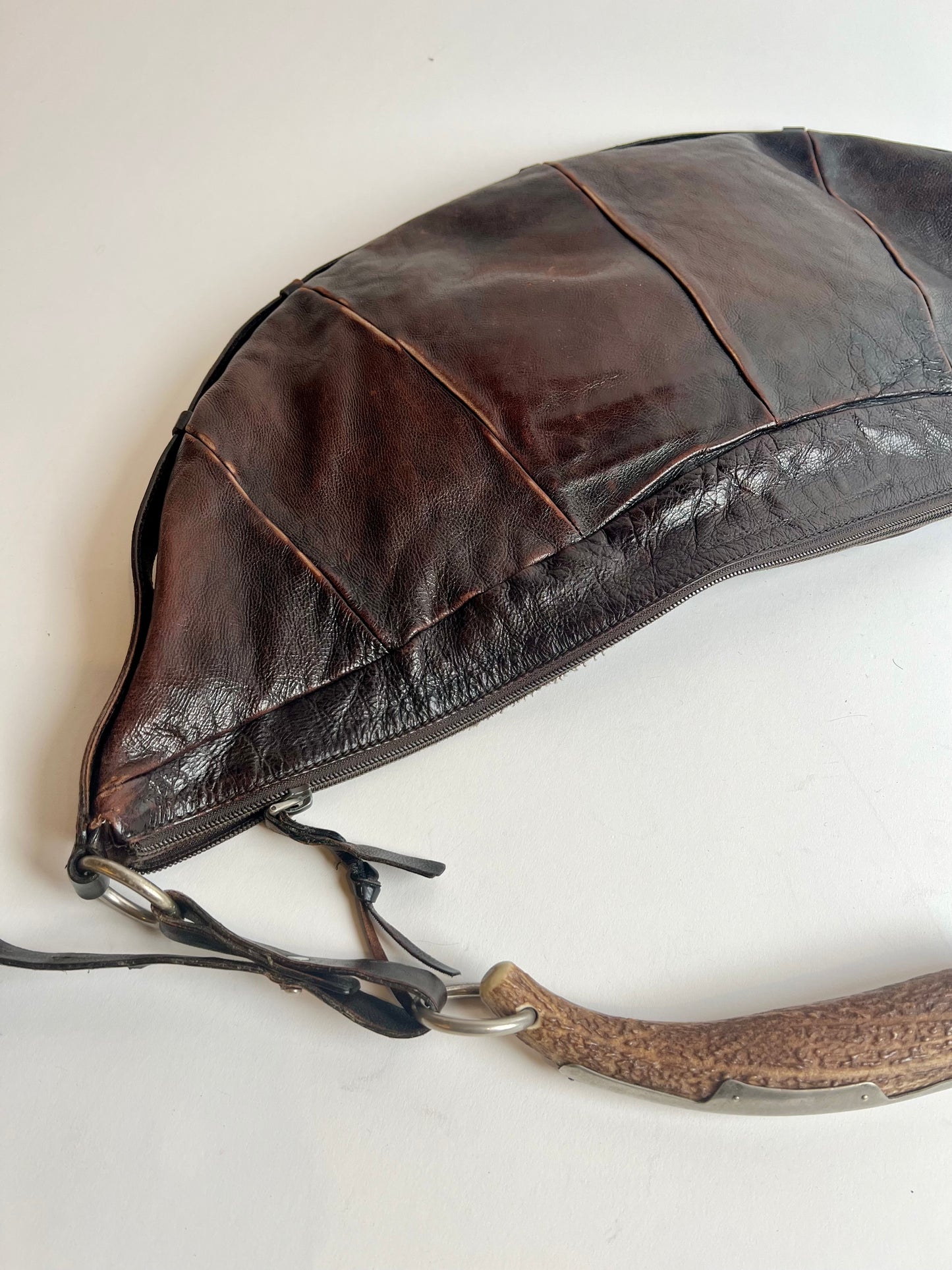 Vintage Rare 2000s Tom Ford YSL mombasa large horn bag with metal hardware