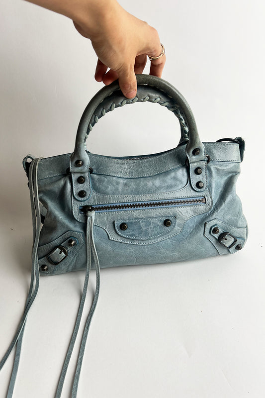 Vintage Balenciaga First light blue leather bag