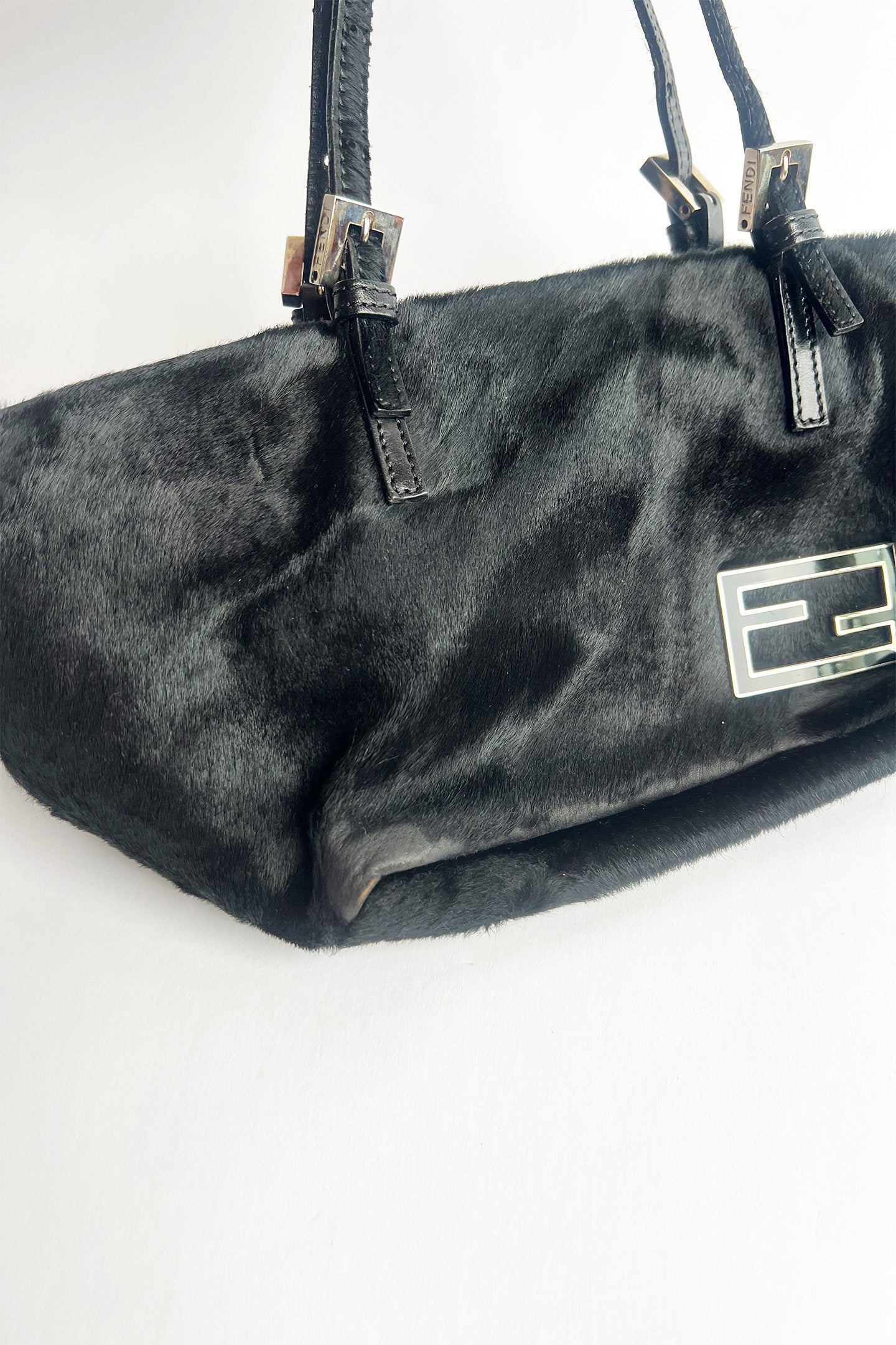 Vintage FENDI black cowhide mini tote