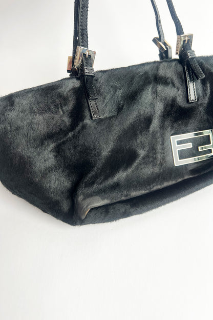 Vintage FENDI black cowhide mini tote