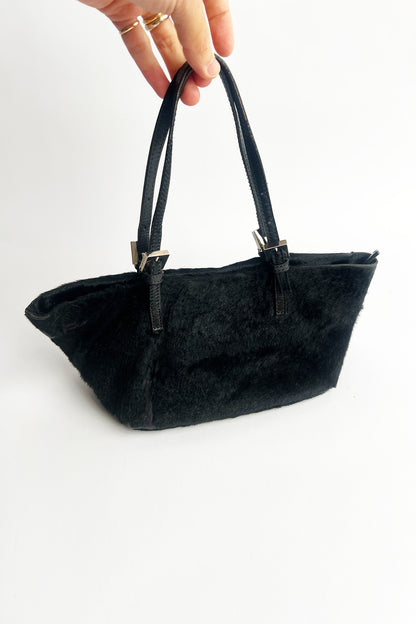 Vintage FENDI black cowhide mini tote