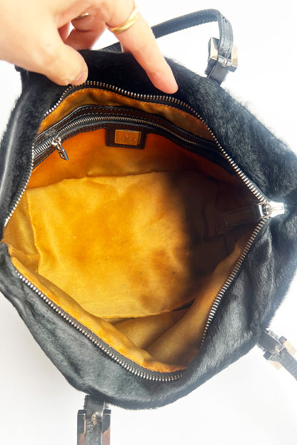 Vintage FENDI black cowhide mini tote