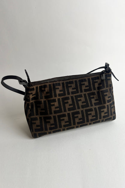 Vintage FENDI zucca shoulder bag with top zipper