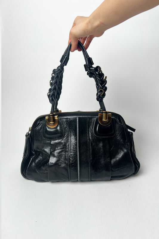 Vintage 2008 Chloe black Leather Heloise Shoulder Bag