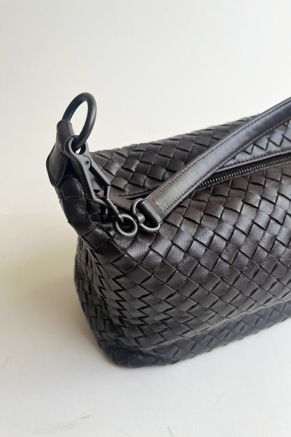 Vintage Bottega Veneta brown woven leather shoulder bag