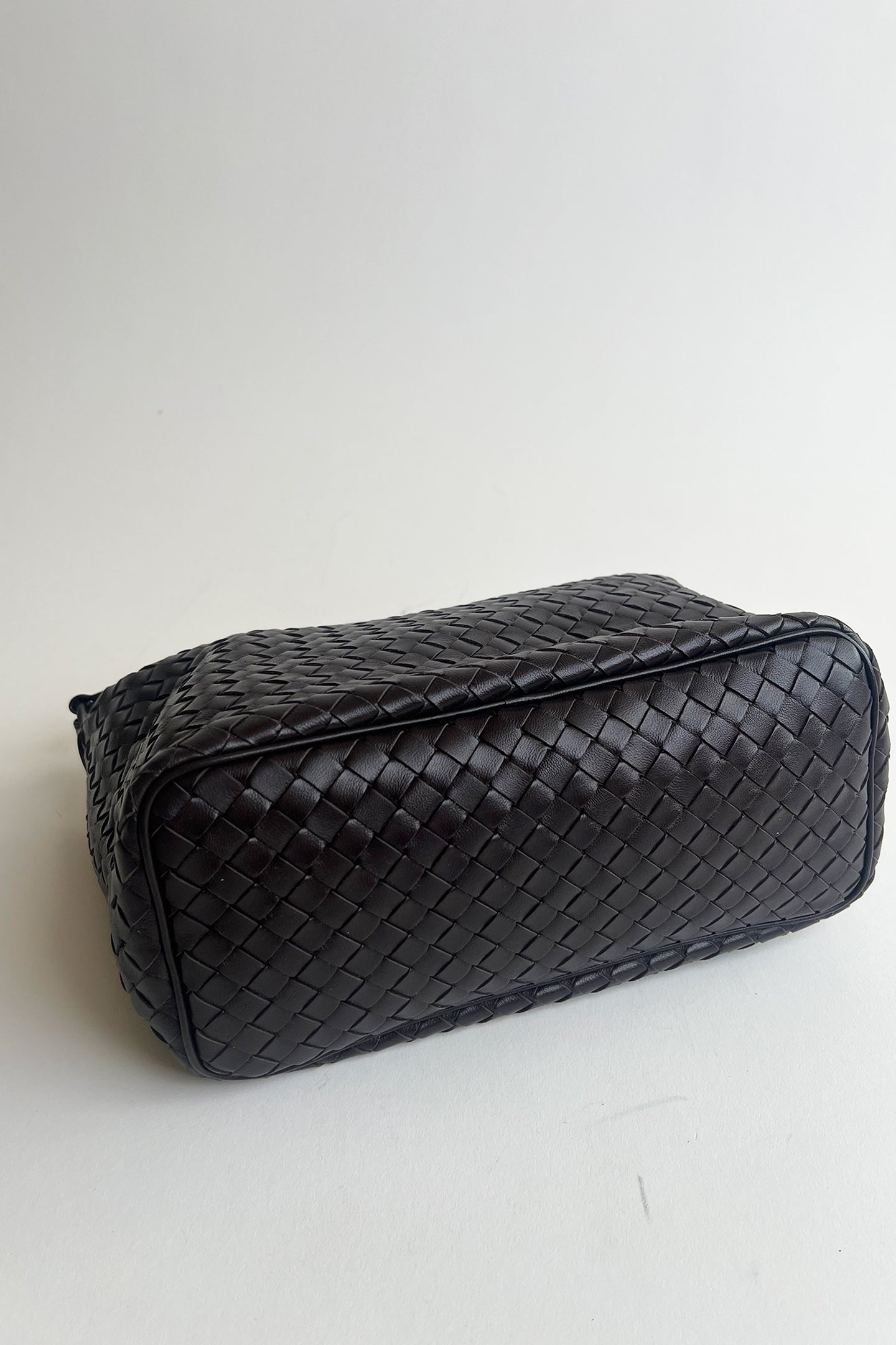 Vintage Bottega Veneta brown woven leather shoulder bag