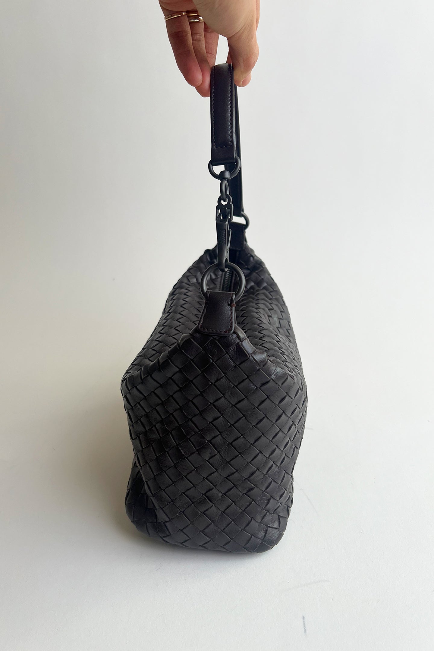 Vintage Bottega Veneta brown woven leather shoulder bag
