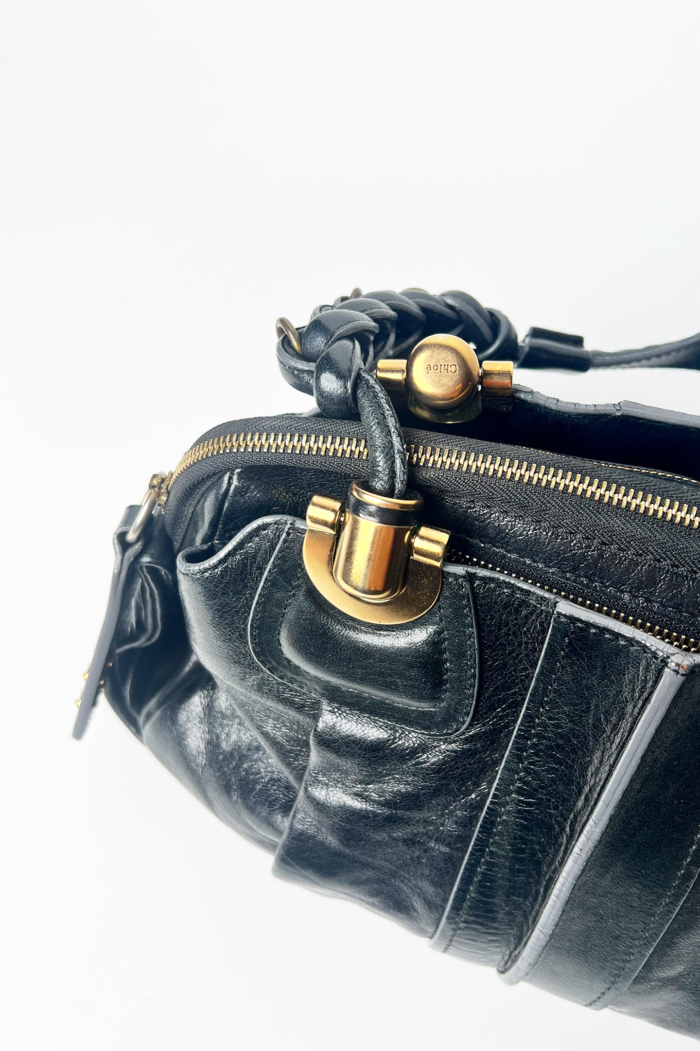 Vintage 2008 Chloe black Leather Heloise Shoulder Bag