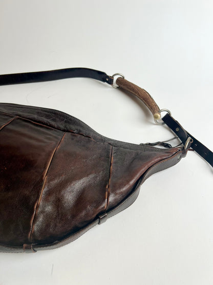 Vintage Rare 2000s Tom Ford YSL mombasa large horn bag with metal hardware