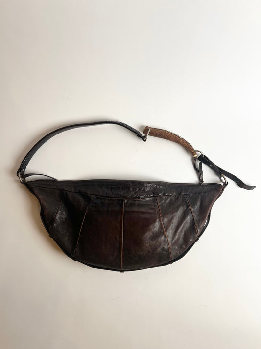 Vintage Rare 2000s Tom Ford YSL mombasa large horn bag with metal hardware