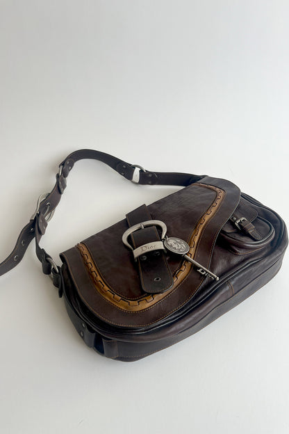 Vintage 90s John Galliano Dior Gaucho bag in brown leather