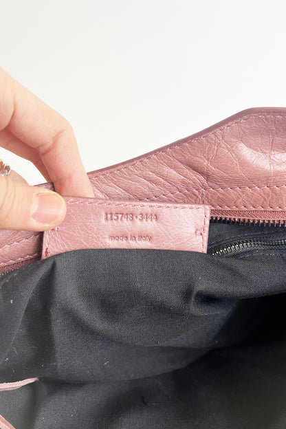 Vintage 2000s pale pink distressed leather Balenciaga City bag