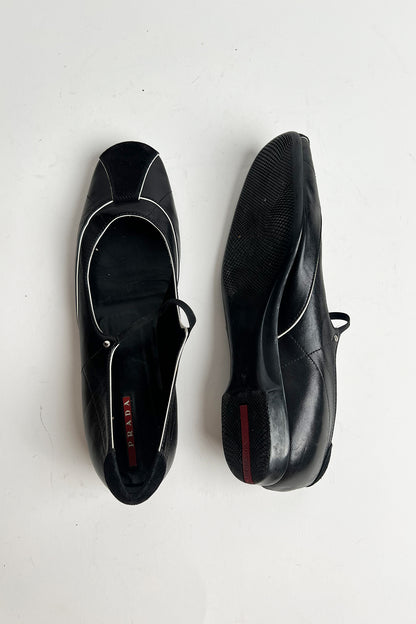 Vintage 90s Prada Sports black leather mary janes