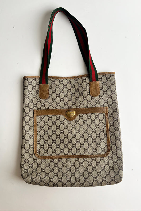 Vintage 80s Gucci GG PVC tote bag