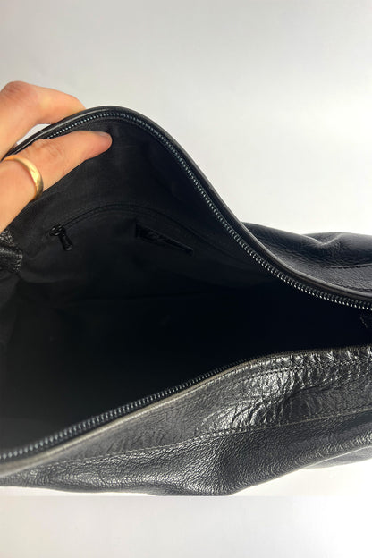 Vintage black Blumarine studded black leather shoulder bag