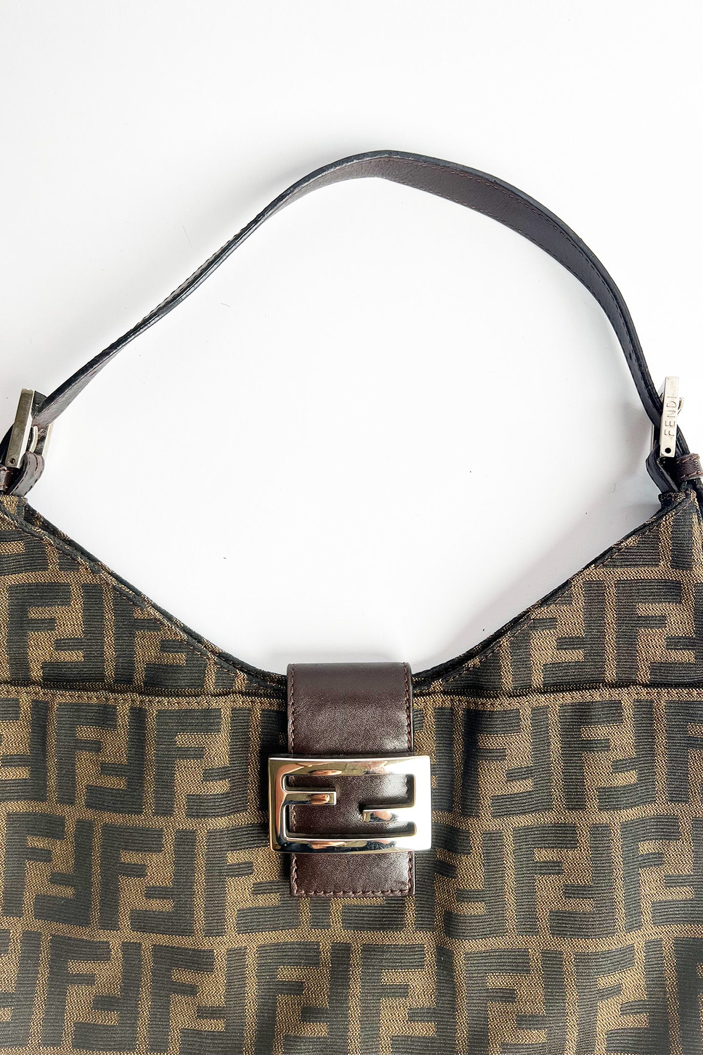 Vintage Fendi zucca print shoulder bag