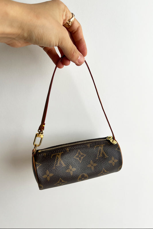 Vintage Louis Vuitton Brown Classic Monogram Mini Papillon Pochette