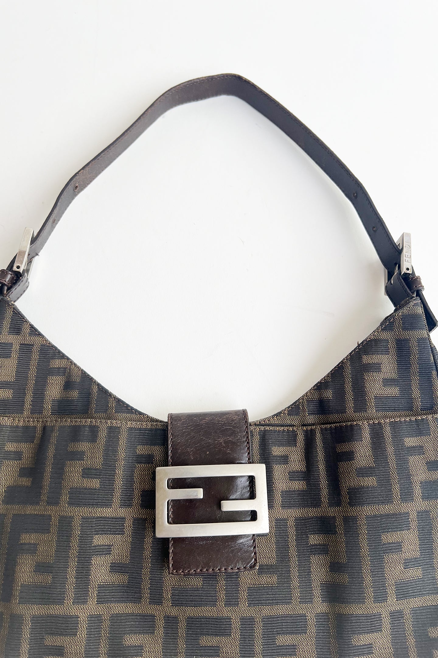 Vintage Fendi zucca print shoulder bag
