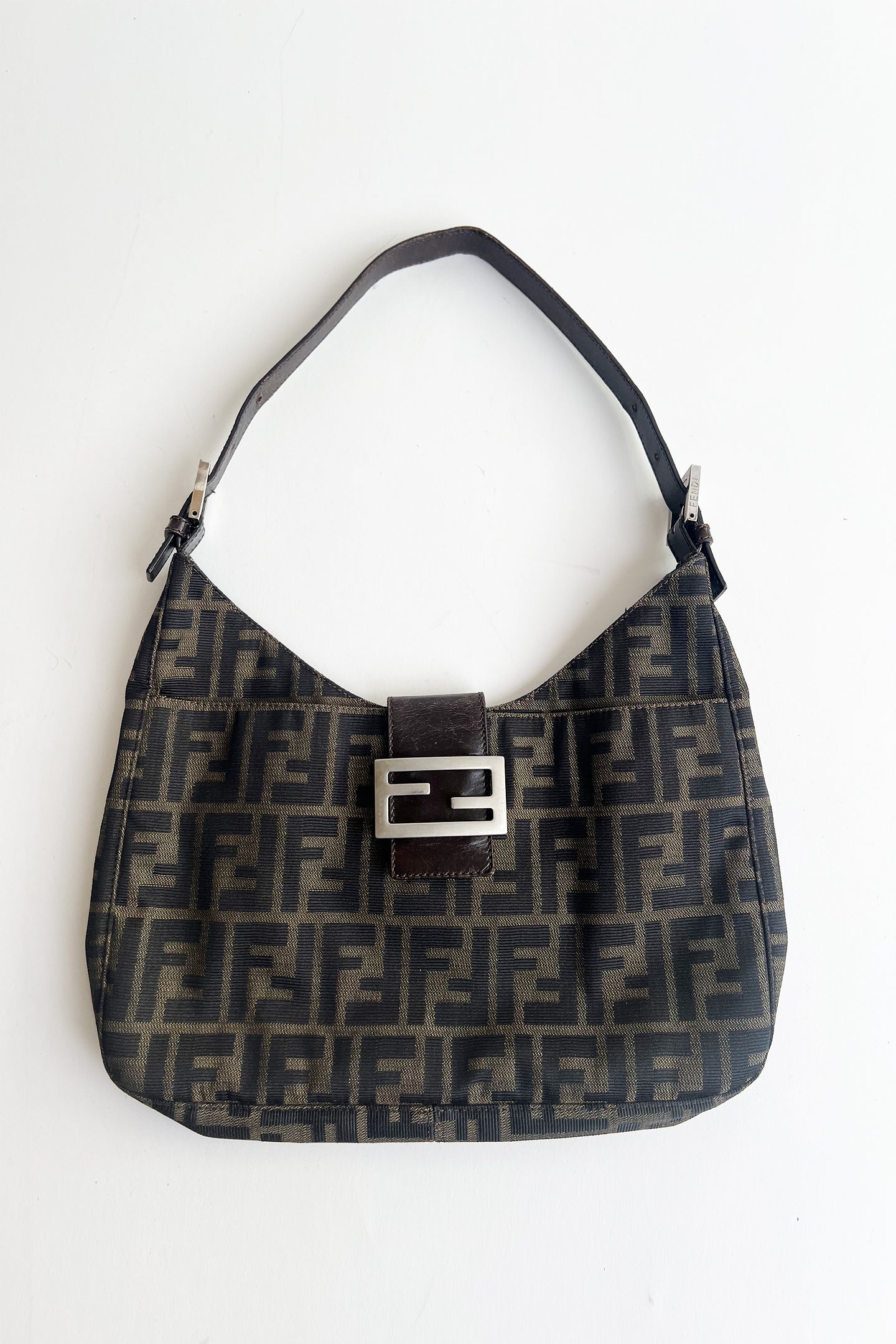 Vintage Fendi zucca print shoulder bag