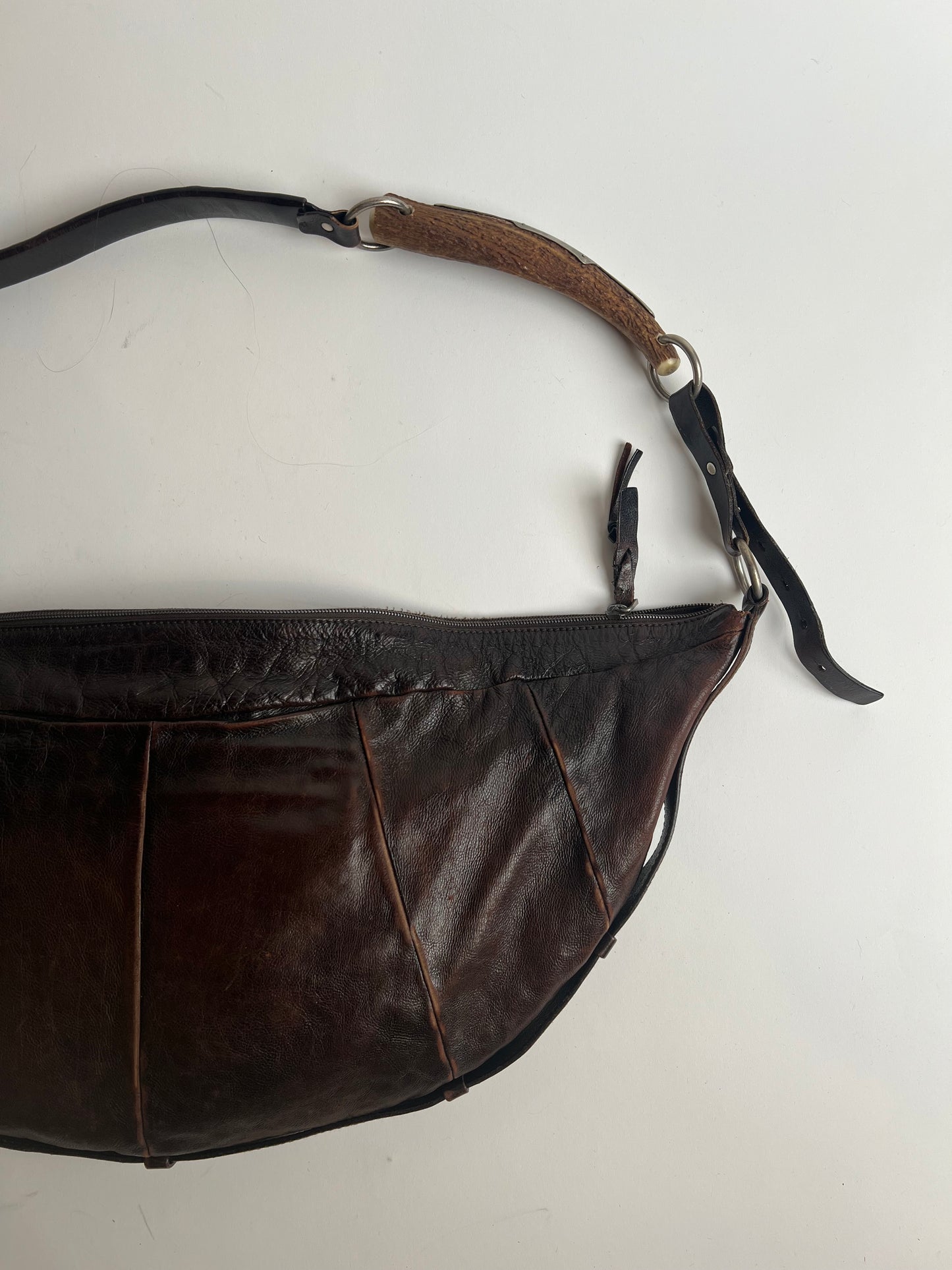 Vintage Rare 2000s Tom Ford YSL mombasa large horn bag with metal hardware