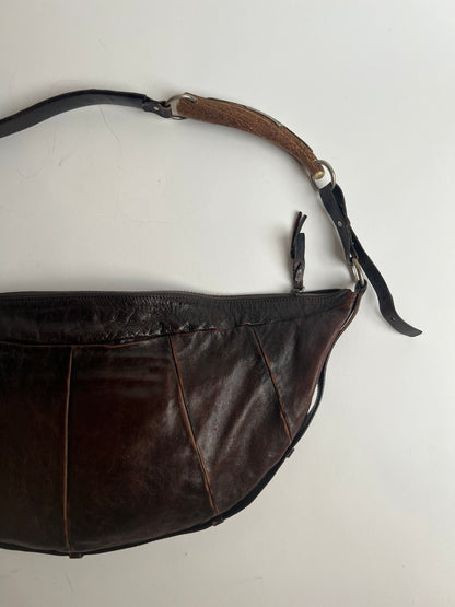 Vintage Rare 2000s Tom Ford YSL mombasa large horn bag with metal hardware